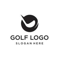 le golf Balle et bâton et le golf cours logo modèle conception. logo pour professionnel le golf équipe, le golf club, tournoi, entreprise, événement. vecteur