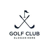 le golf Balle et bâton et le golf cours logo modèle conception. logo pour professionnel le golf équipe, le golf club, tournoi, entreprise, événement. vecteur