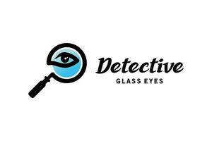 grossissant verre conception avec yeux Créatif concept pour détective logo vecteur