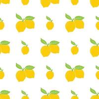 Modèle sans couture de fond de fruits avec illustration vectorielle de citron croquis dessinés à la main vecteur