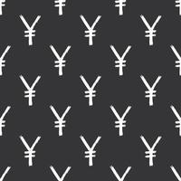 Yen signe icône brosse lettrage modèle sans couture, fond de symboles calligraphiques grunge, illustration vectorielle vecteur