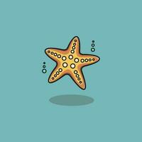 mignonne étoile de mer icône dessin animé illustration vecteur