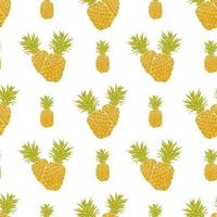 Modèle sans couture de fond de fruits avec illustration vectorielle de croquis dessinés à la main ananas vecteur