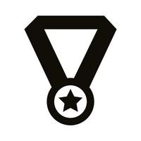icône de style de silhouette de récompense de médaille vecteur