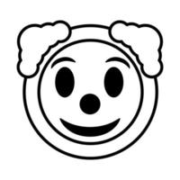 icône de style de ligne visage clown emoji vecteur