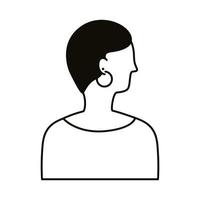 icône de style de ligne de caractère avatar profil jeune femme afro vecteur