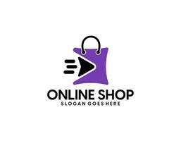 magasin logo avec sac icône pour e Commerce et boutique logo vecteur