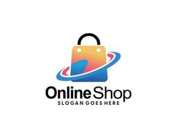 en ligne magasin logo vecteur