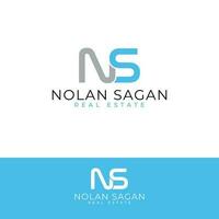Nolan sagan réel biens vecteur logo conception. des lettres n et s logotype. initiales ns logo modèle.