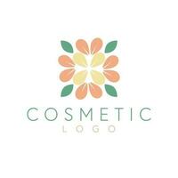 cosmétique floral vecteur logo conception. Facile fleur logotype. géométrique fleur logo modèle.