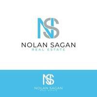 Nolan sagan réel biens vecteur logo conception. des lettres n et s logotype. initiales ns logo modèle.