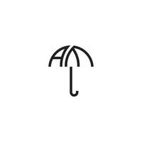 des lettres un m parapluie logo conception vecteur