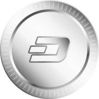 argent tiret pièce de monnaie crypto-monnaie signe dans isolé. vecteur