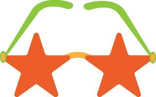 étoile forme lunettes dans Orange et vert couleur. vecteur