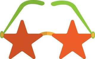 étoile forme lunettes dans Orange et vert couleur. vecteur