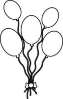 bouquet de des ballons en volant sur blanc Contexte. vecteur