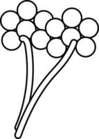 mince ligne illustration de deux fleurs. vecteur