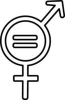 plat le sexe égalité signe ou symbole. vecteur
