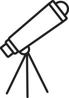 noir ligne art illustration de une télescope. vecteur