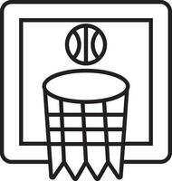 plat style basketball avec net dans retour ligne art. vecteur