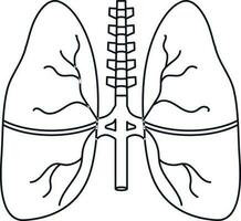 illustration de poumons icône à l'intérieur corps dans accident vasculaire cérébral style. vecteur