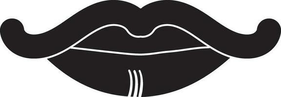moustache avec lèvres dans glyphe style pour Humain corps. vecteur
