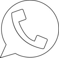 WhatsApp logo dans noir ligne art illustration. vecteur