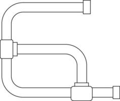 noir ligne art illustration de la fourniture tuyaux. vecteur