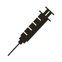 icône de style de silhouette de seringue de vaccin vecteur