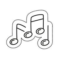 icône de style de ligne autocollant notes de musique vecteur