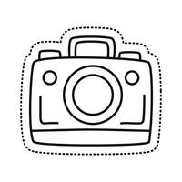 icône de style de ligne autocollant caméra pothographic vecteur