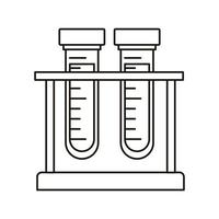 tests de tube médical dans l'icône de style de ligne de laboratoire de base vecteur