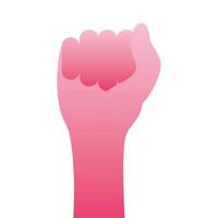 Icône de silhouette rose de combattant de main de poing vecteur