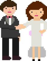 pixel art illustration de couple. vecteur
