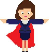 pixel art illustration de affaires femme. vecteur