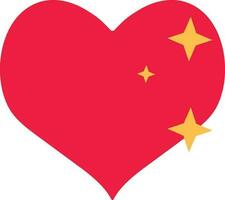 icône de rouge cœur avec étoiles. vecteur