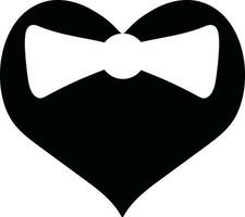 icône de silhouette cœur à l'intérieur cravate. vecteur