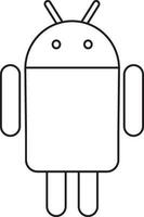 noir ligne art isolé Android logo. vecteur