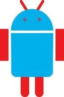 rouge et bleu isolé Android logo. vecteur