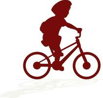 plat illustration de une école garçon avec une vélo. vecteur