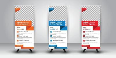 présentation du design roll-up avec variations de couleur vecteur