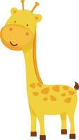 Jeune girafe dessin animé caractère. vecteur