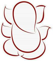 ligne art illustration de Seigneur ganesha dans marron et blanc couleur. vecteur