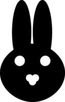 mignonne lapin visage dans plat style. vecteur