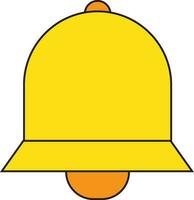 Jaune Couleur de cloche icône pour école concept. vecteur