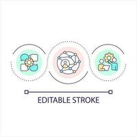 construire communauté réseau boucle concept icône. affaires relation amélioration. lien La technologie abstrait idée mince ligne illustration. isolé contour dessin. modifiable accident vasculaire cérébral vecteur