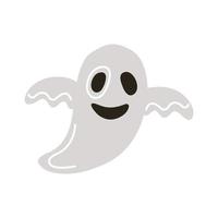 icône plate de style flottant fantôme halloween vecteur