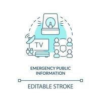 urgence information turquoise concept icône. Publique santé préparation abstrait idée mince ligne illustration. isolé contour dessin. modifiable accident vasculaire cérébral vecteur
