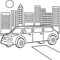 Coloriage de limousine extensible pour enfants vecteur