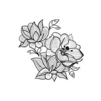 isolé Marguerite ligne art floral clipart vecteur